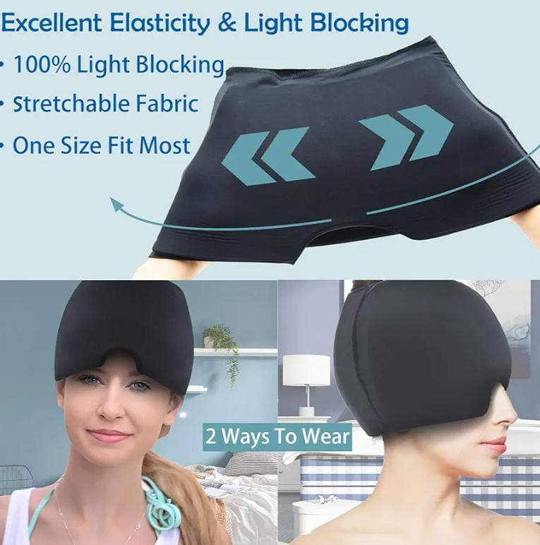TheraRelief 360° Migraine & Headache Relief Ice Mask – Cooling Gel Head Wrap for Stress, Tension, Sinus & Eye Pain