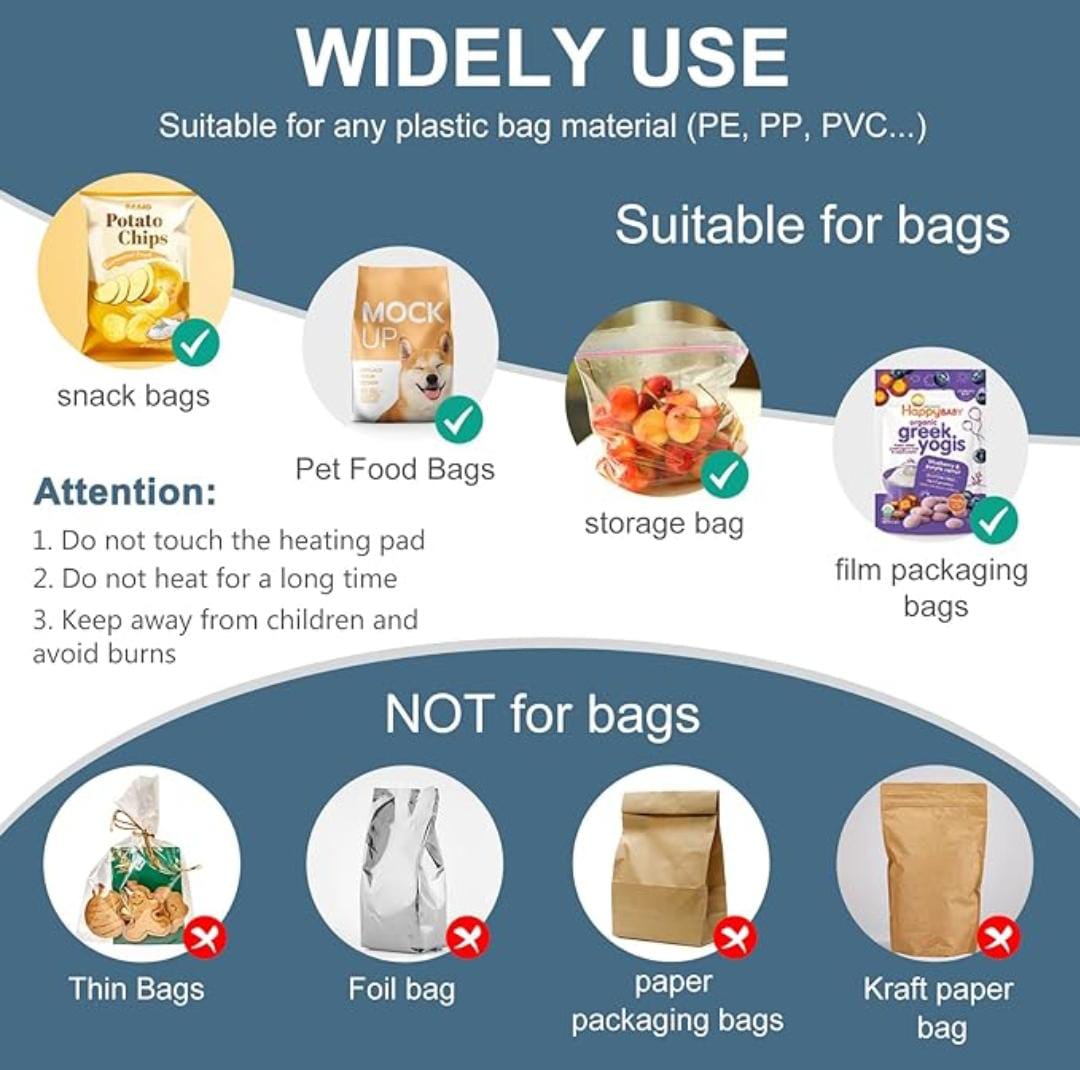 Rechargeable Mini Heat Sealer – Portable Airtight Bag Sealing Machine for Food Storage