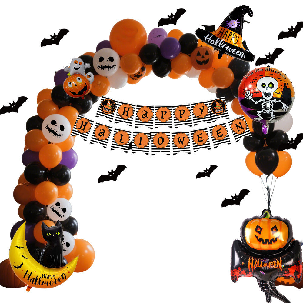 Halloween Hanging Flag Balloon Set Party Decoration Supplies