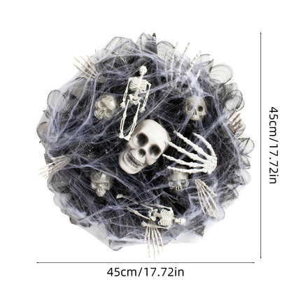 Halloween Black Mesh Skull Garland Party Layout Props