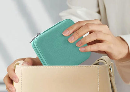 Mini Portable Leather Jewelry Organizer – Travel-Friendly Compact Box