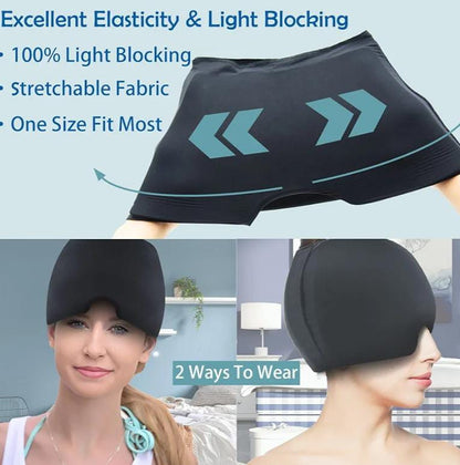 TheraRelief 360° Migraine & Headache Relief Ice Mask – Cooling Gel Head Wrap for Stress, Tension, Sinus & Eye Pain