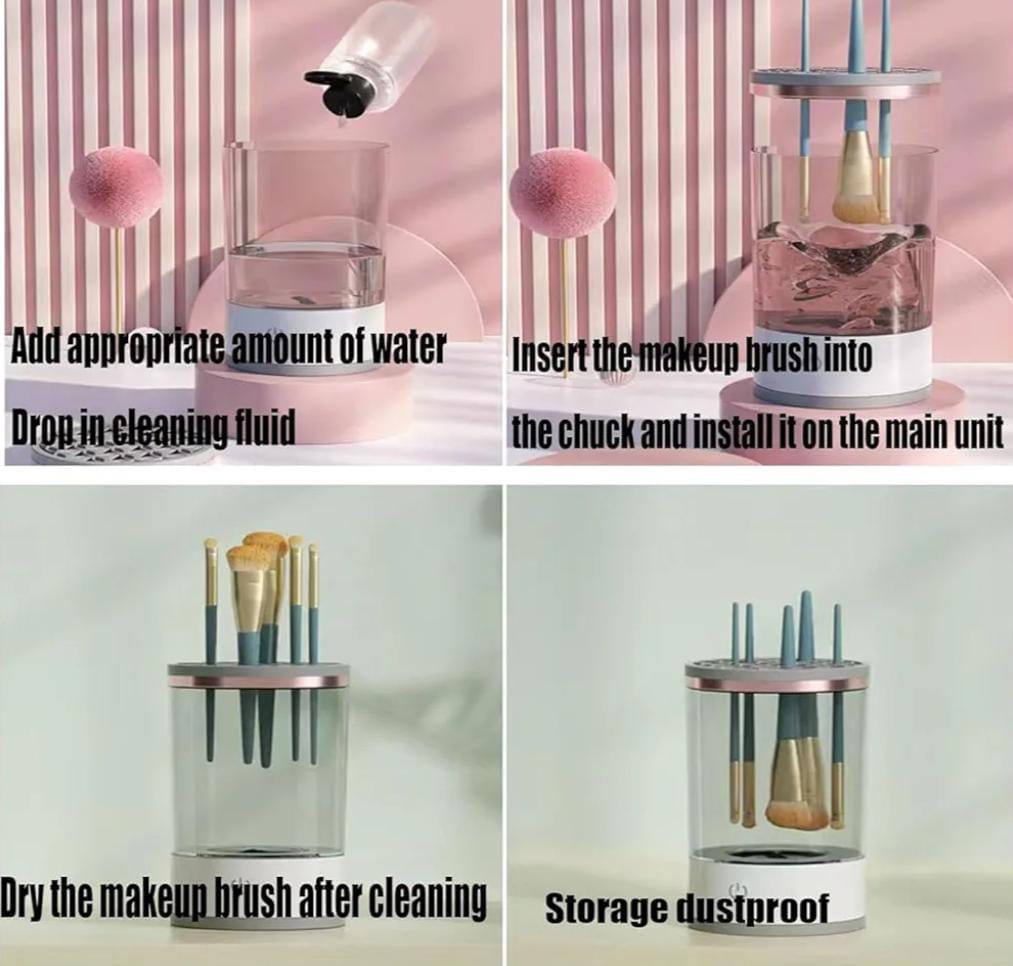 Electric Makeup Brush Cleaner – Automatic Deep Cleaning & Drying Machine for All Brush Types