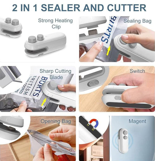 Rechargeable Mini Heat Sealer – Portable Airtight Bag Sealing Machine for Food Storage