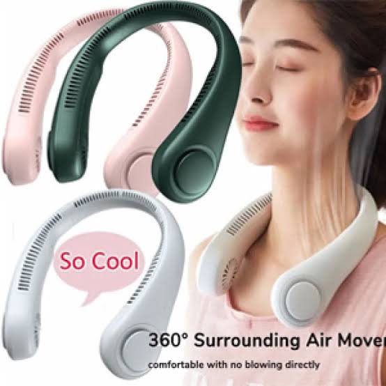 Bladeless Neck Fan – 360° Cooling, 3 Speeds, Portable & Rechargeable Hands-Free Fan